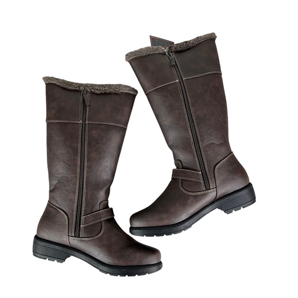 TOTES DEBRA Brown Waterproof Riding Boots - Picture 6 of 11